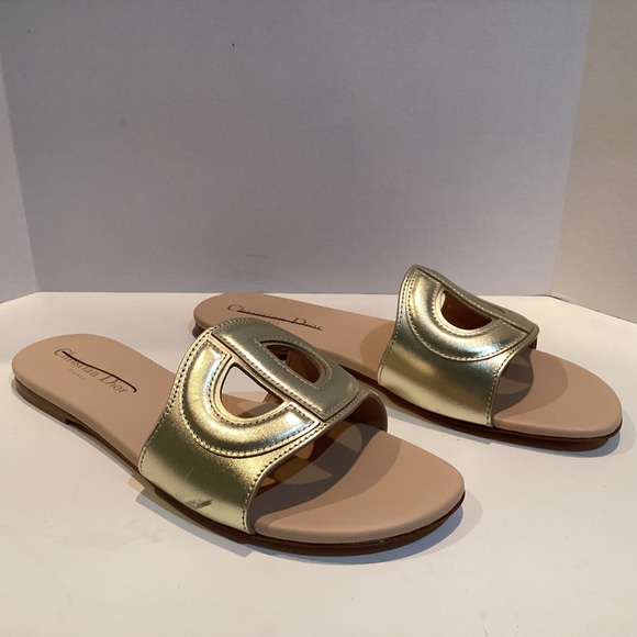 CHRISTIAN DIOR SANDAL -D- CLUB LIGHT GOLD SANDAL - Picture 3 of 12